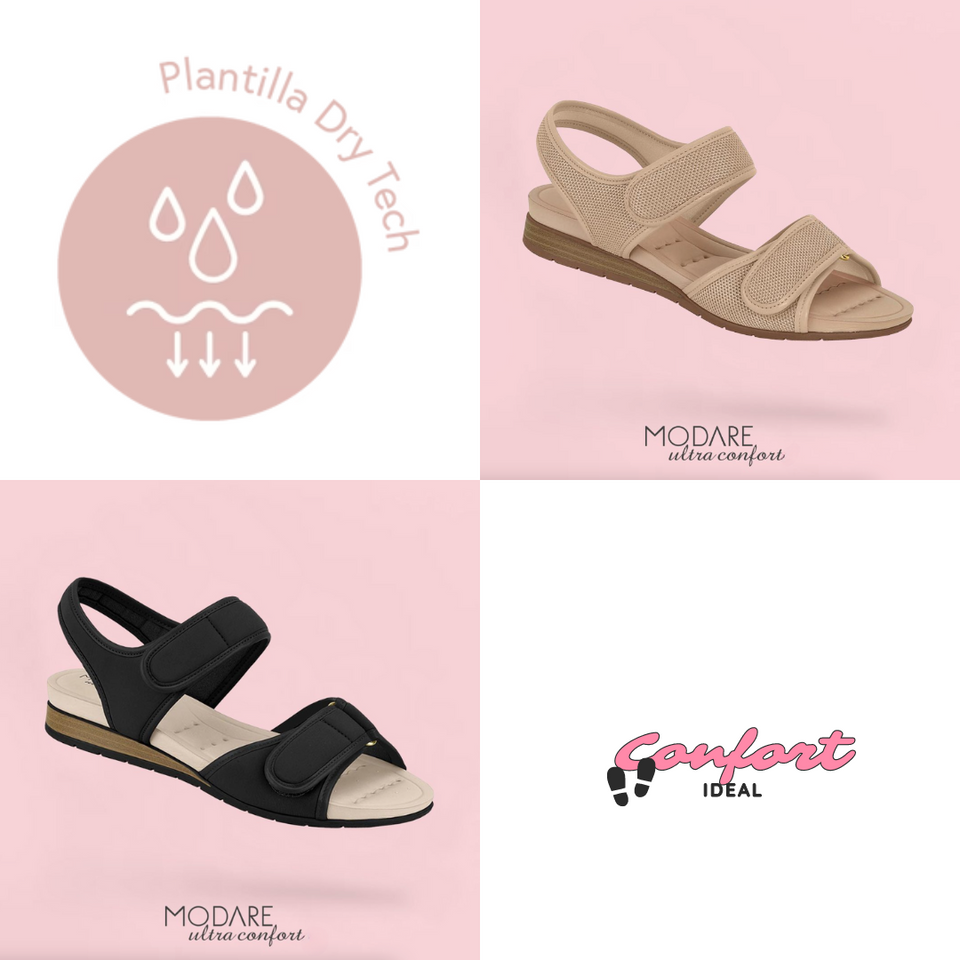 Modare UltraConfort Sandalia con doble velcro para mujer